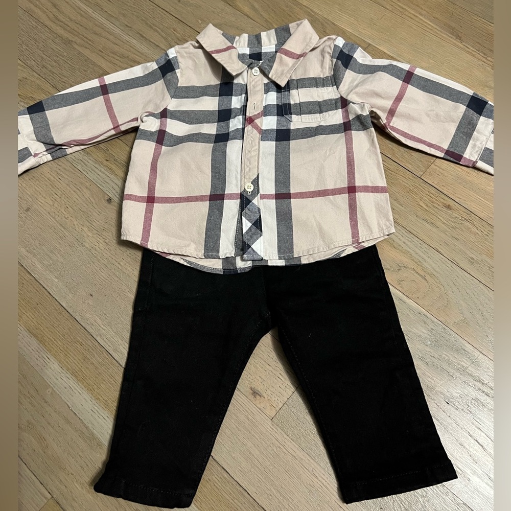 Burberry pants and button down shirt set